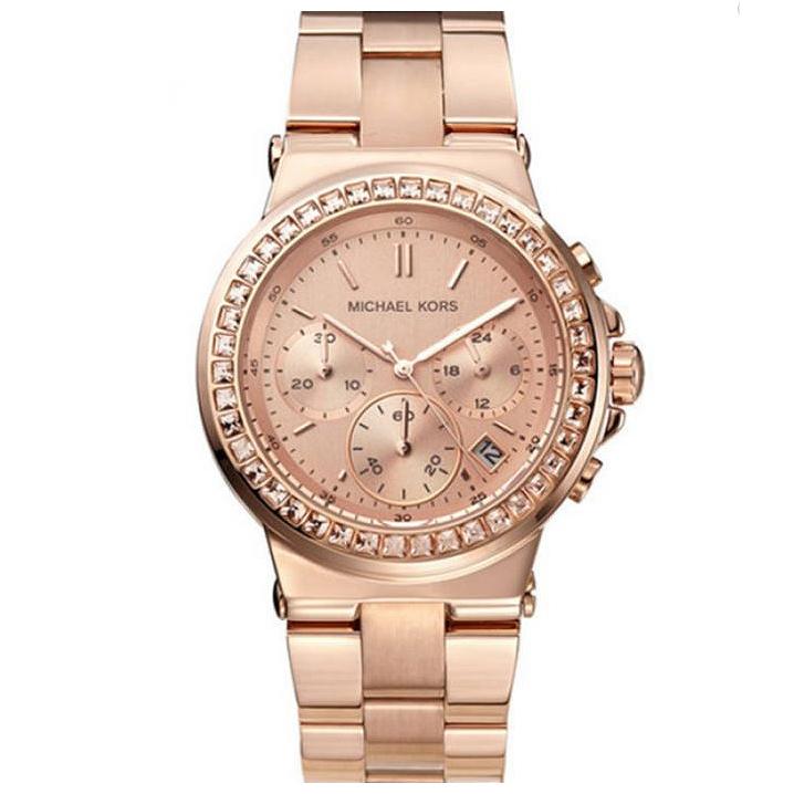 Michael Kors MK5586 Dames Mini Dylan Glitz Roségouden Horloge