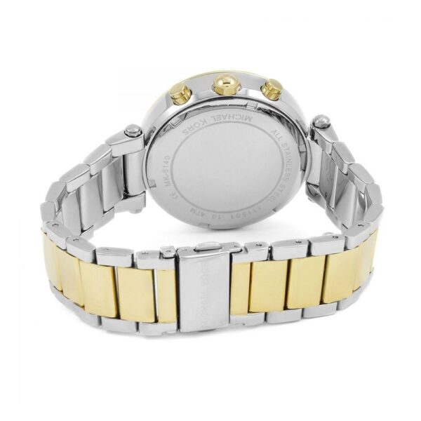 Michael Kors Mk6140 Ladies Silver Gold Chronograph Watch - alternate view