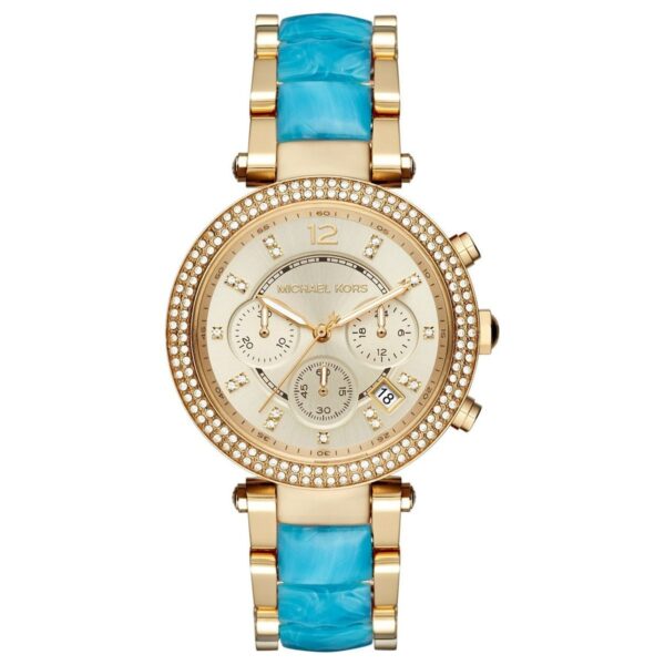 Michael Kors Mk6364 Ladies Chronograph Parker Blue Watch