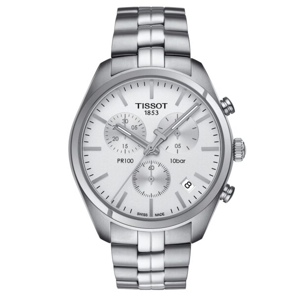 Tissot Pr 100 Chronograph Mens Silver Watch T1014171103100