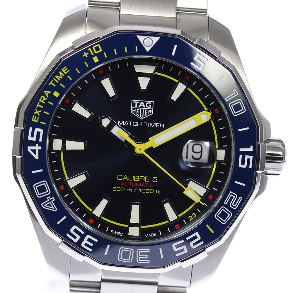 Montre Tag Heuer Aquaracer Calibre 5 Match Timer Édition Shinji Kagawa, cadran bleu, bracelet en acier argenté, pour homme Way201h Ba0927 - Image 5