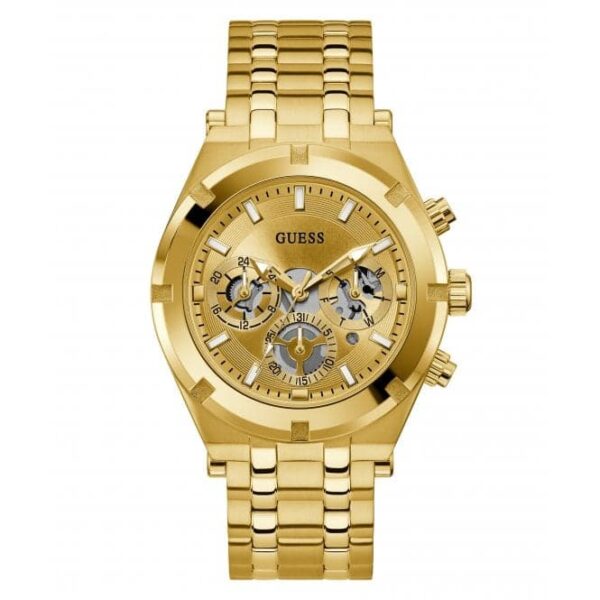 Guess Watches Gents Continental Gold Tone Watch Gw0260g4