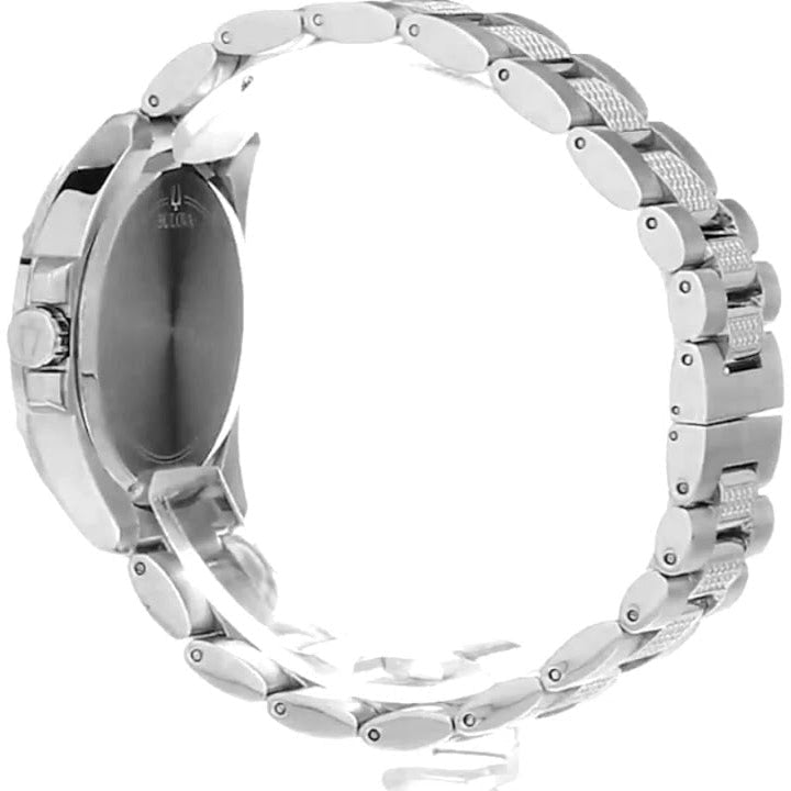 Bulova Crystal Collection Chronograph Black Dial Two Tone Steel Strap Watch For Men 96c126 - Image 5