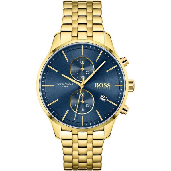 Hugo Boss Men S Watch Associate Yellow Gold Blue Hb1513841