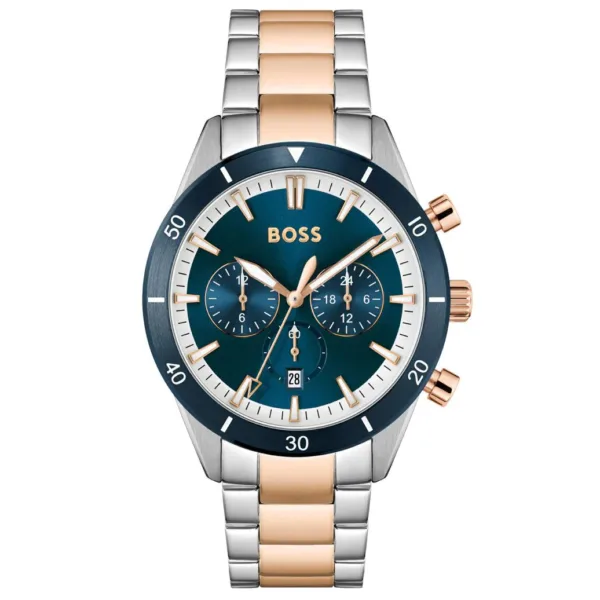 Hugo Boss Mens 1513937 Santiago Chronograph Two Tone Watch