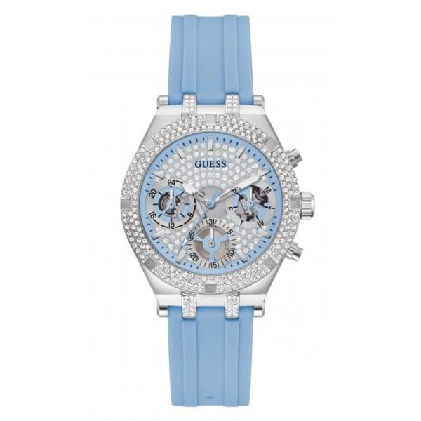 Guess Watches Ladies Heiress Silicone Silver Watch Gw0407l1