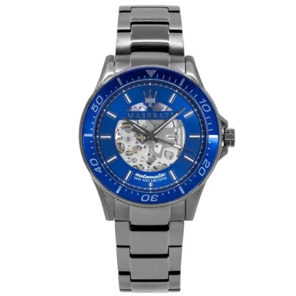 Maserati R8823140001 Sfida Automatik Herrenuhr Blau