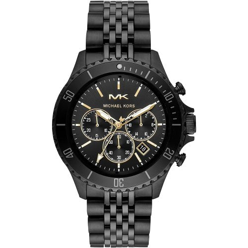 Michael Kors Mk8750 Men S Bayville Silver Black Chronograph Watch