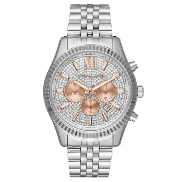 Michael Kors Watch Lexington Chronograph Rose And Silver Mk8515