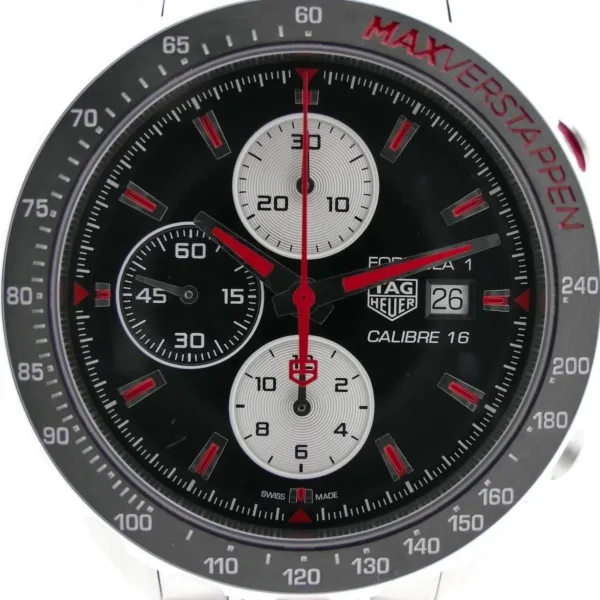 Tag Heuer Formula 1 Chronograph 43mm Automatic Mens Watch Stainless Steel With Black Dial Red Accents - alternate view