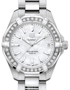 Tag Heuer Aquaracer Diamonds Mother Of Pearl Dial Silver Steel Strap Watch For Women Wbd1313 Ba0740 - alternate view