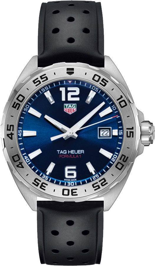 Tag Heuer Formula 1 Quartz Blue Dial Black Rubber Strap Watch For Men Waz1118 Ft8023