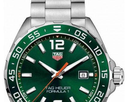 Tag Heuer Formula 1 Men S Quartz Swiss Made Silver Stainless Steel Green Dial 43mm Watch Waz1017 Ba0842 - alternate view