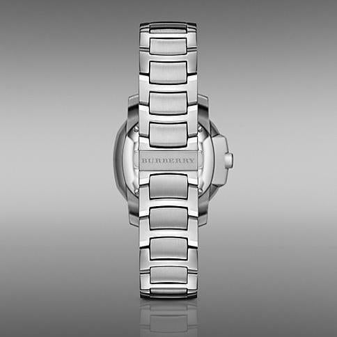 Burberry The Britain Diamonds Mother Of Pearl Dial Silver Steel Strap Watch For Women Bby1804 - Image 5