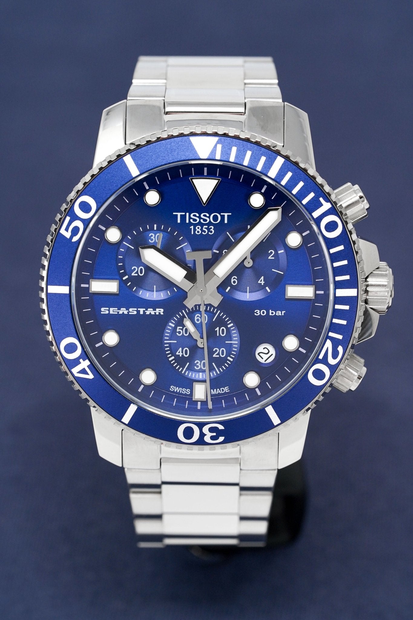 Tissot Chronograph Watch Seastar 1000 Blue T1204171104100 - Image 4