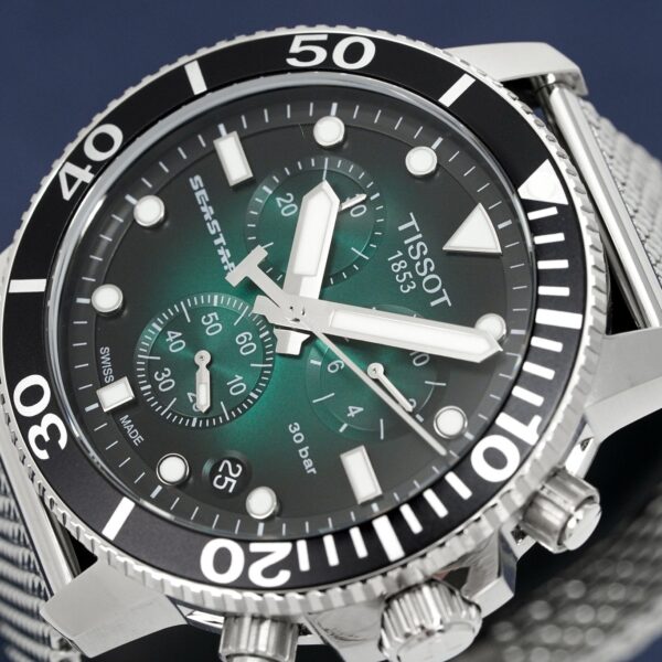 Tissot Chronograph Watch Seastar 1000 Green Mesh T1204171109100 - alternate view