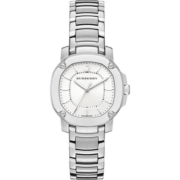 Burberry The Britain Silver Dial Silver Steel Strap Watch For Women Bby1703