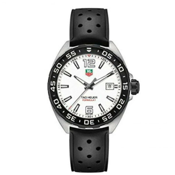 Tag Heuer Formula 1 Quartz White Dial Black Rubber Strap Watch For Men Waz1111 Ft8023 - alternate view