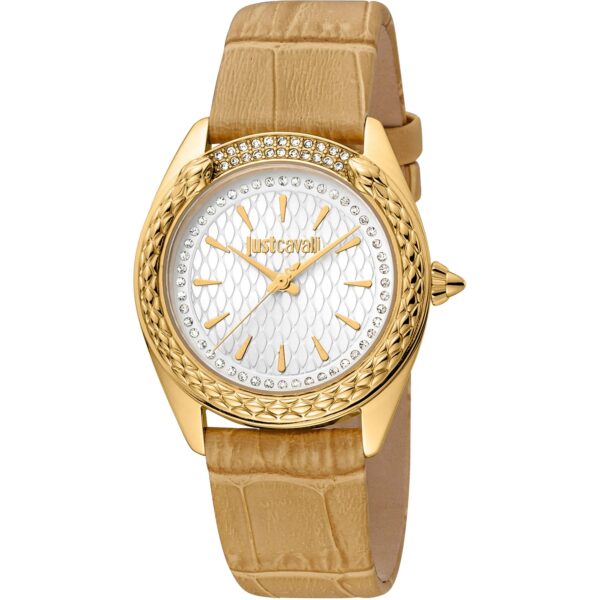 Just Cavalli Prestigio Leather Beige Gold