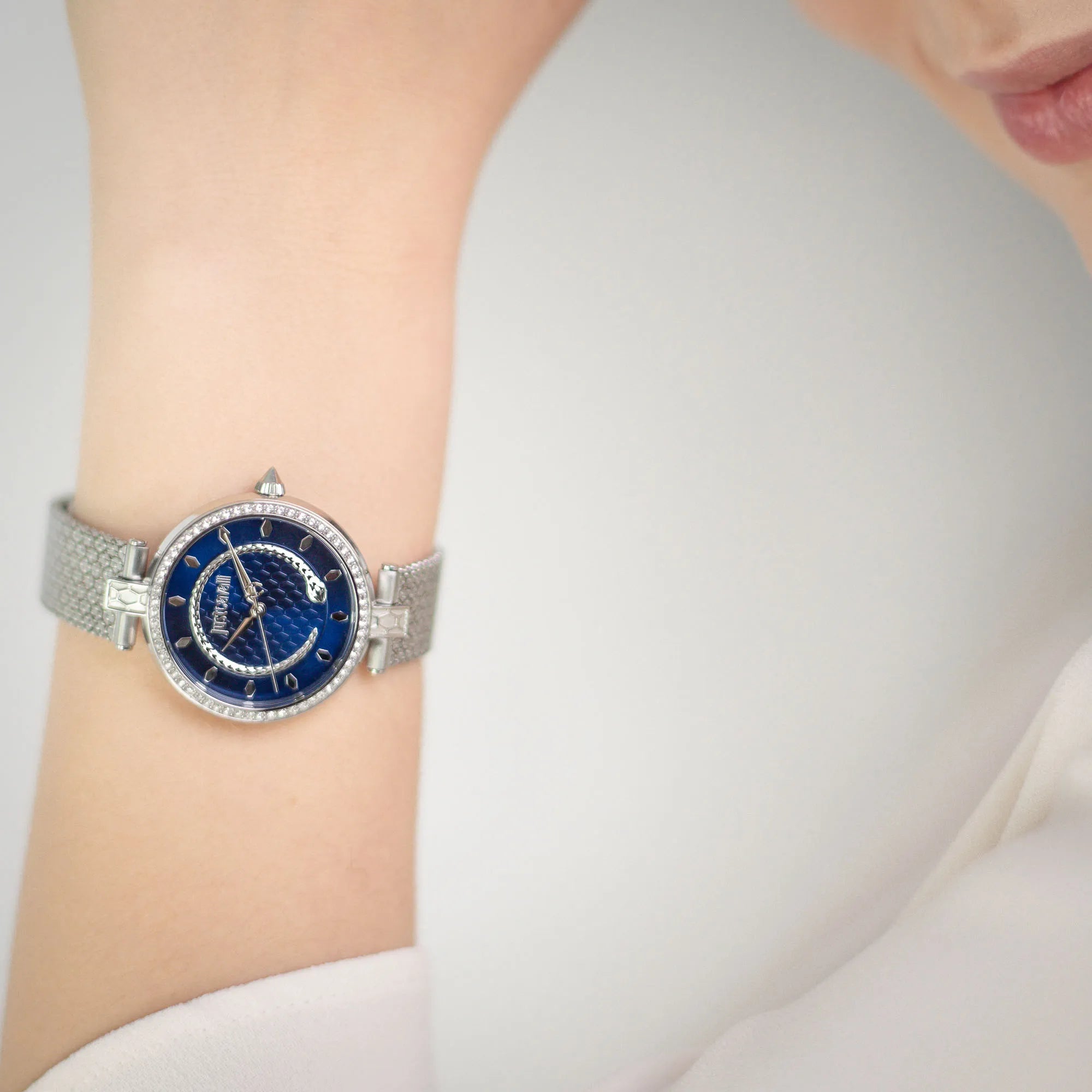 Just Cavalli Obsessive Snake Silver Blue - Image 2