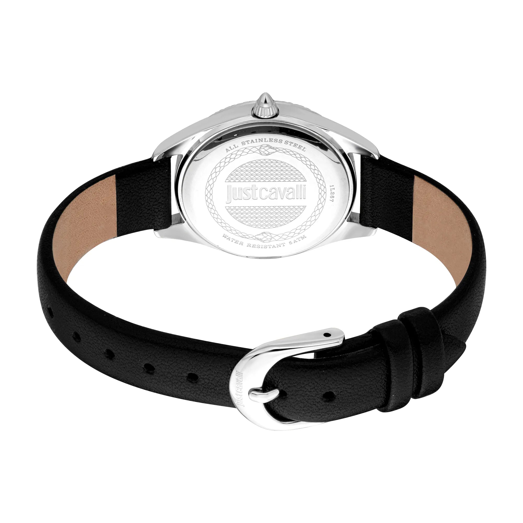 Just Cavalli Pacentro Leather Black Blue - Image 4