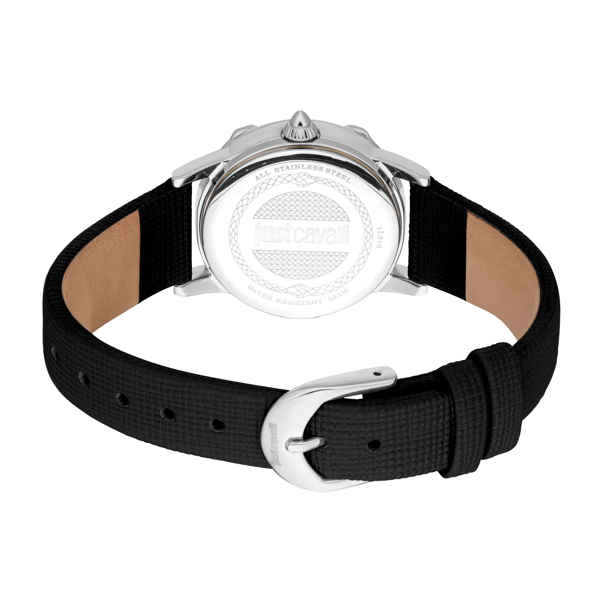 Just Cavalli Fiorenza Snake Leather Black Silver Blue - Image 4