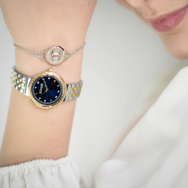 Just Cavalli Brave Snake Two Tones YG Blue - alternate view