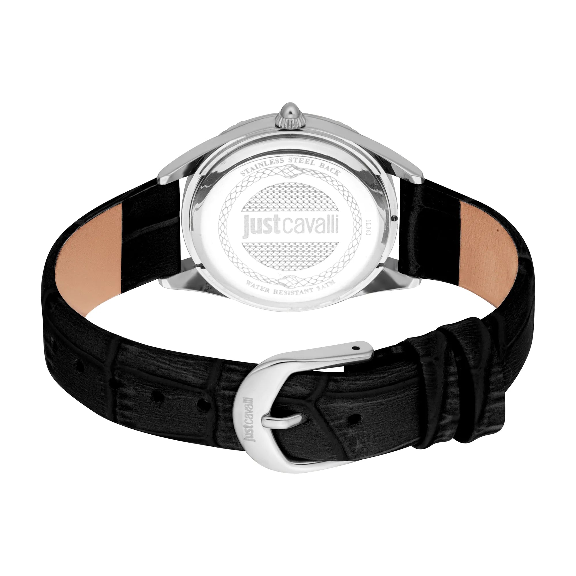 Just Cavalli Vittoria Glam Leather Black Light Blue - Image 4