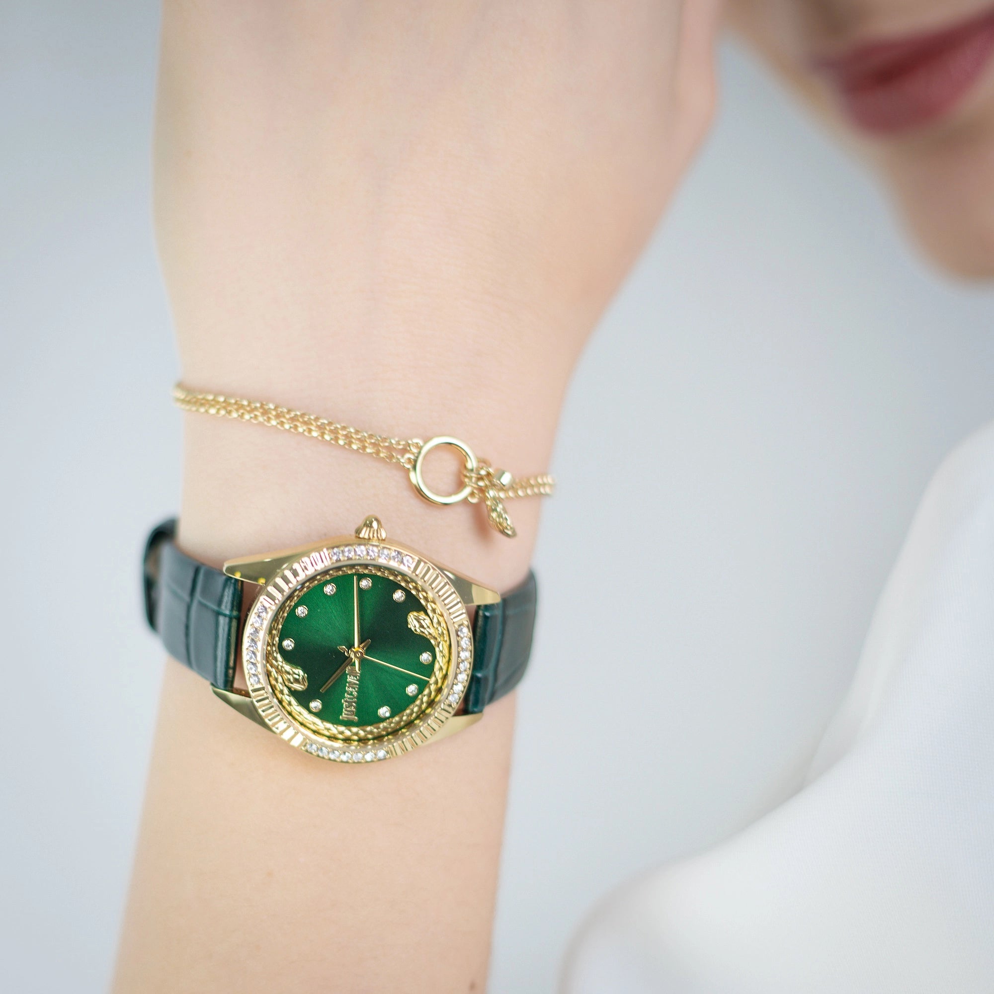 Just Cavalli Vittoria Glam Leather Green YG - Image 2