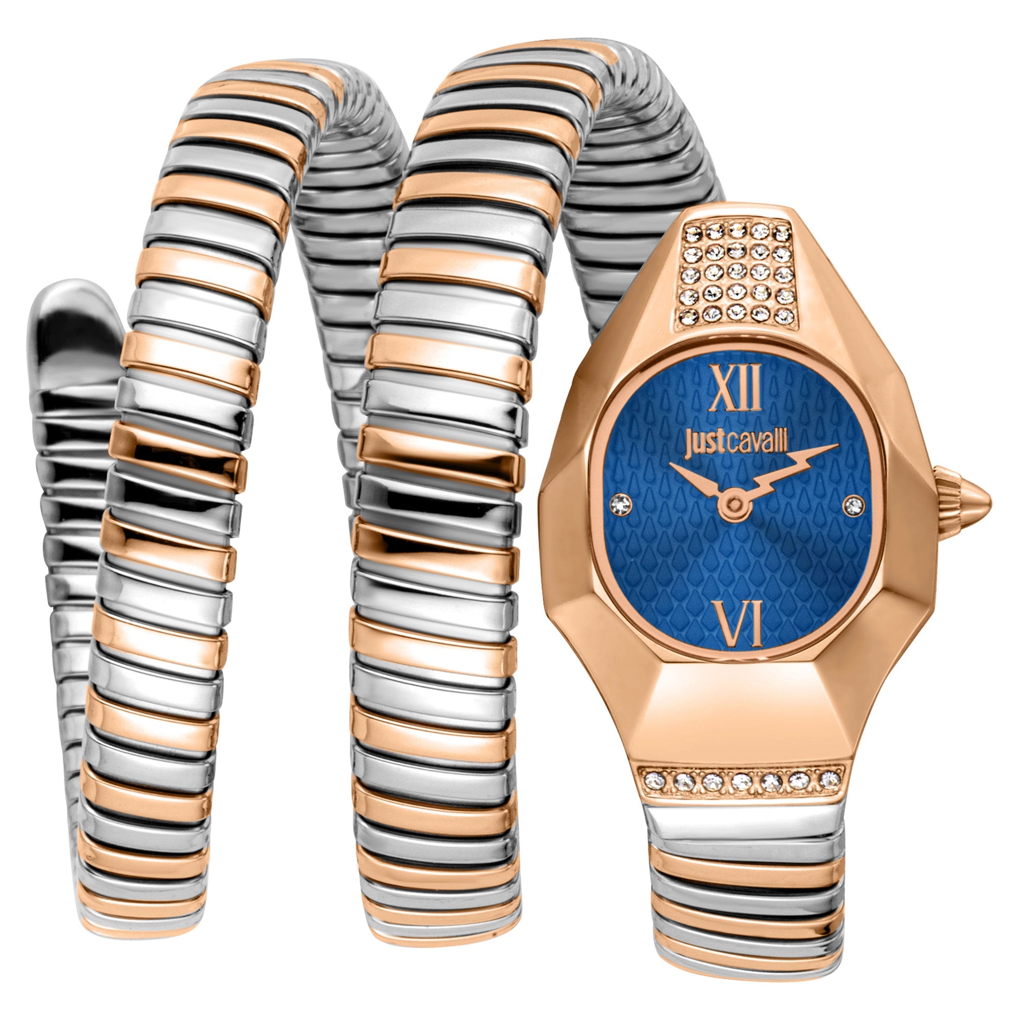 Just Cavalli Lunara Silver Rose Gold Blue